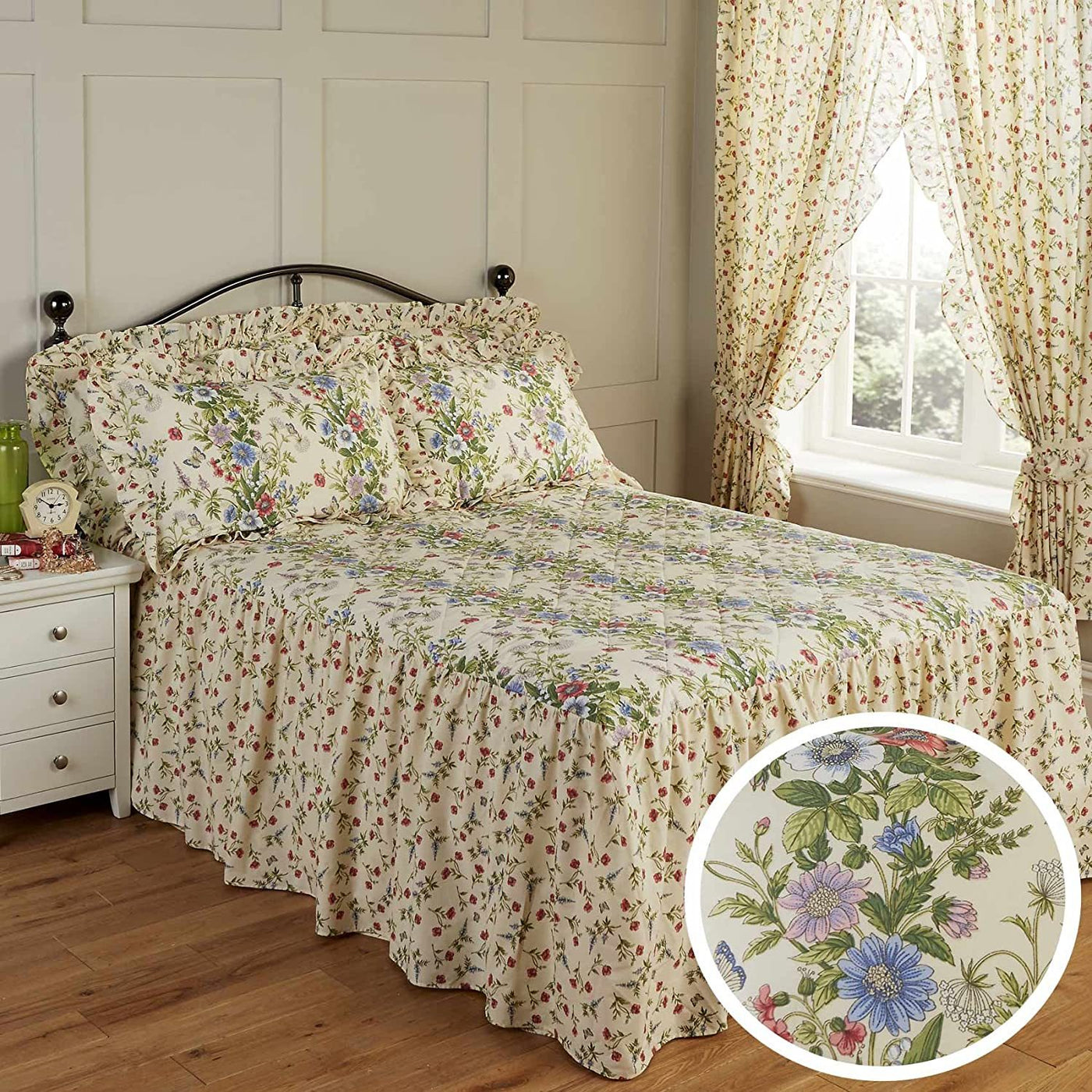 Vantona Country Jessica Quilted Fitted Bedspread - Multi