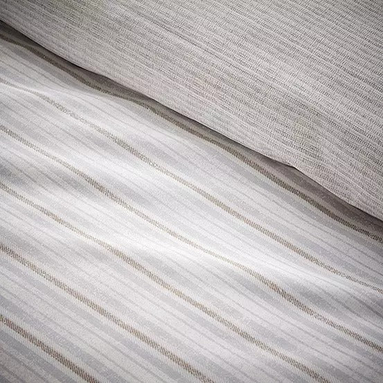 Vantona Essentials Range Boucle Stripe Duvet Cover Set - Grey