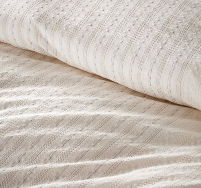 Vantona Loom Range Dobby Waffle Duvet Cover Set - White