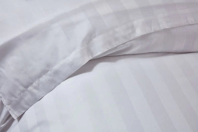 Vantona Sateen Stripe Duvet Cover Set - White