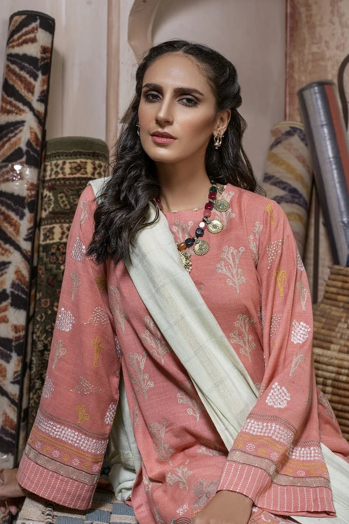 Lakhany 03 Piece Unstitched Embroidered Fancy Slub Suit WEC-5021