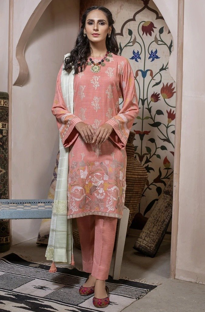 Ready To Wear Lakhany 03 Piece Embroidered Fancy Slub Suit LSM-2563