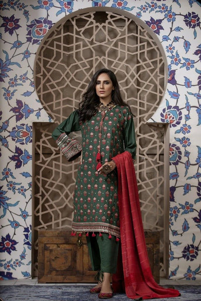 Ready To Wear Lakhany 03 Piece Embroidered Fancy Slub Suit LSM-2564