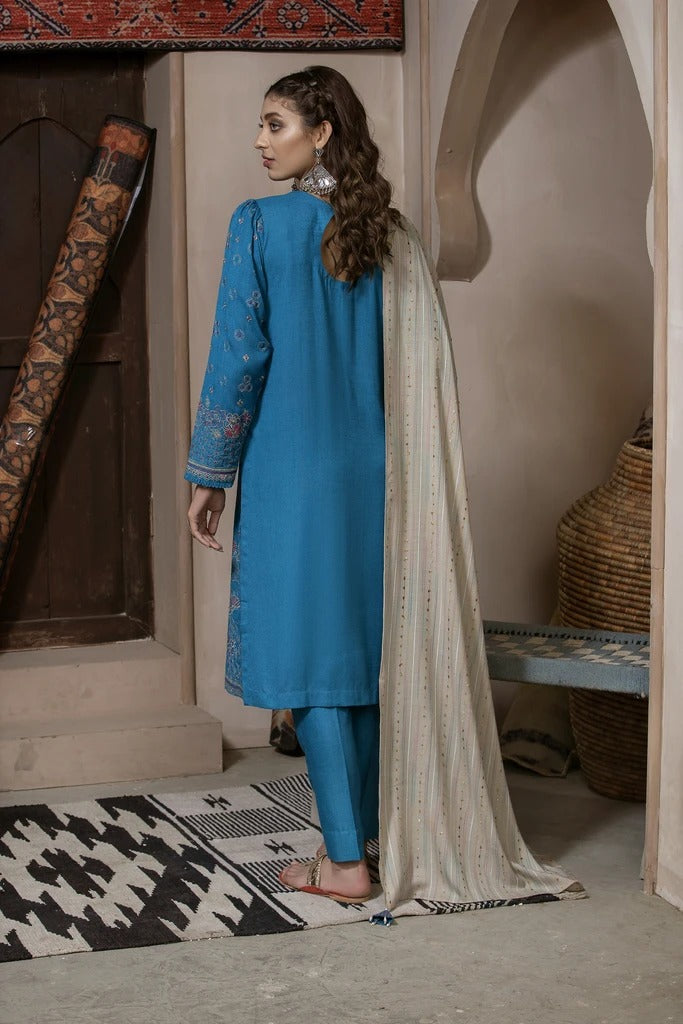 Lakhany 03 Piece Unstitched Embroidered Fancy Slub Suit WEC-5023