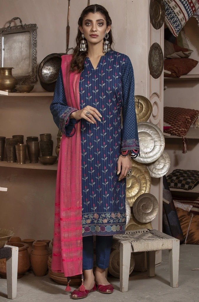 Ready To Wear Lakhany 03 Piece Embroidered Fancy Slub Suit LSM-2572