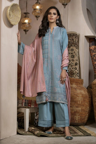 Lakhany 03 Piece Unstitched Embroidered Fancy Slub Suit WEC-5028
