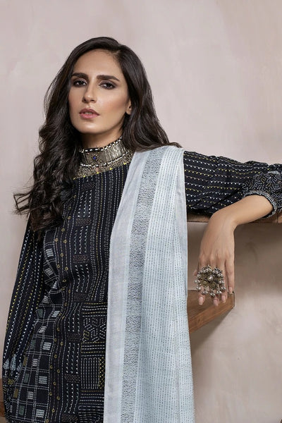 Lakhany 03 Piece Unstitched Embroidered Fancy Slub Suit WEC-5031