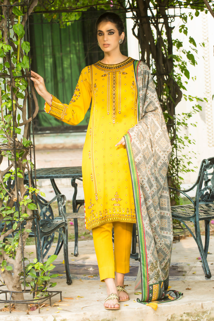 Lakhany 3 Piece Unstitched Embroidered Suit WEC-EA-0383