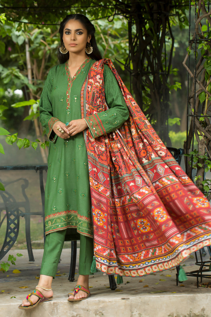 Lakhany 3 Piece Unstitched Embroidered Suit WEC-SA-0135