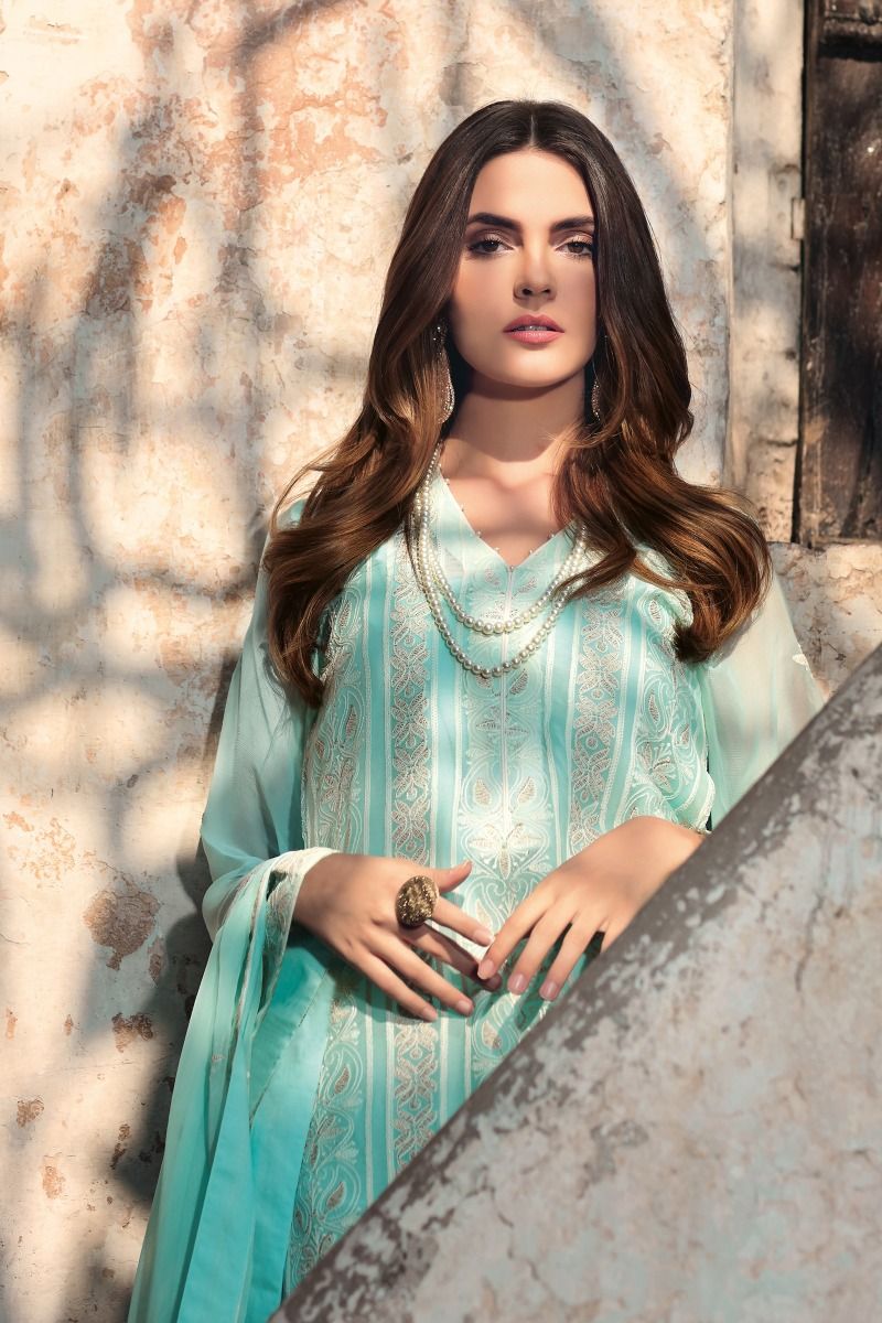 Ready to wear Gul Ahmed Embroidered Lawn with Chiffon  Piece Suit WGB-279