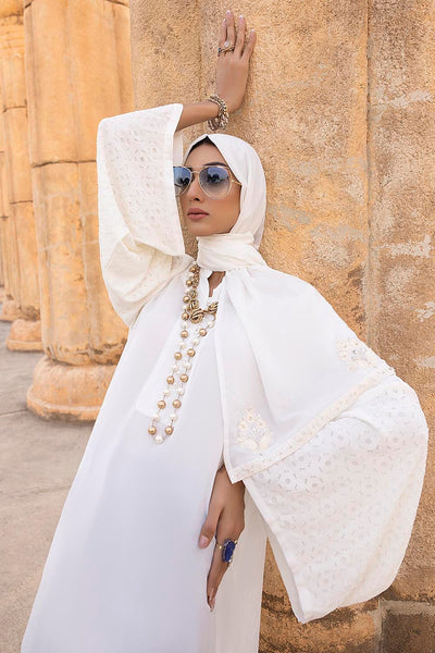 Gul Ahmed Ready To Wear Nisa Embellished Abaya With Embroidered Scarf WGB-KAB-22019