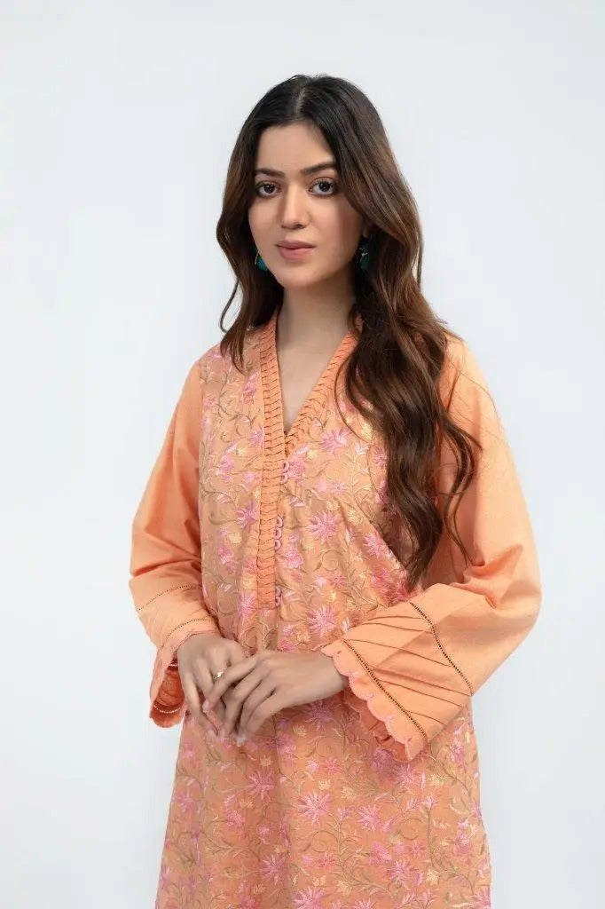 Gul Ahmed Kaaj 01 Piece Stitched Karandi Dyed Embroidered Shirt WGK-AYW-DE-940