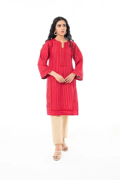 Gul Ahmed Kaaj 01 Piece Stitched Jacquard Stripes Shirt - WGK-JQS-DY-958