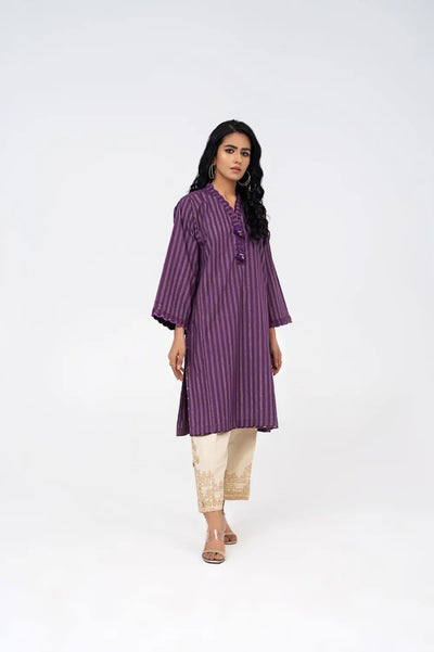 Gul Ahmed Kaaj 01 Piece Stitched Jacquard Stripes Shirt - WGK-JQS-DY-959