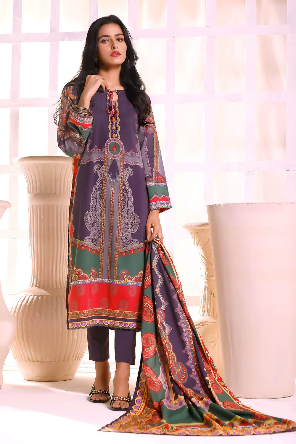 Gul Ahmed 3PC Linen Stitched Digital Printed Suit WNS-12054 A