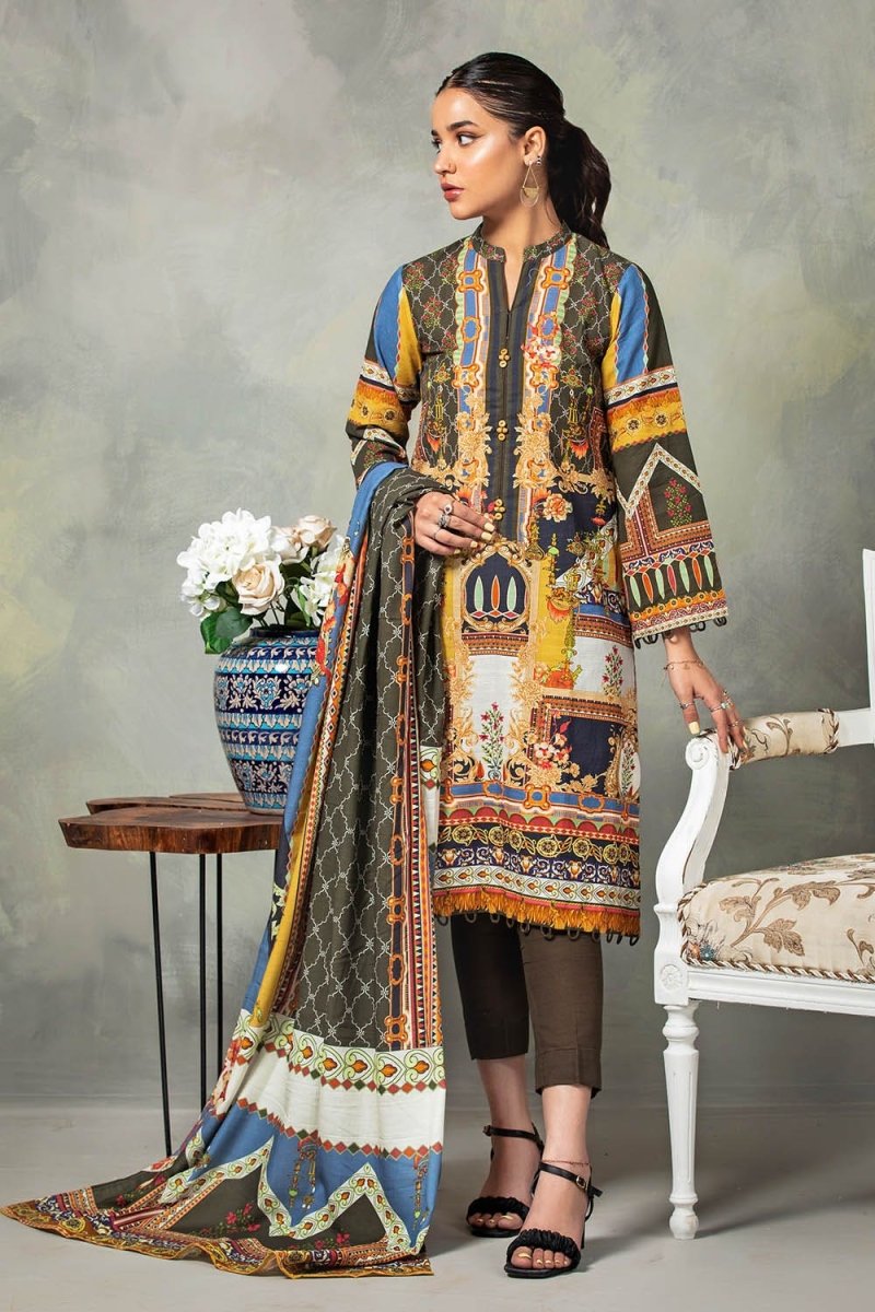 Gul Ahmed 3PC Khaddar Unstitched Printed Suit WNS-12068 B