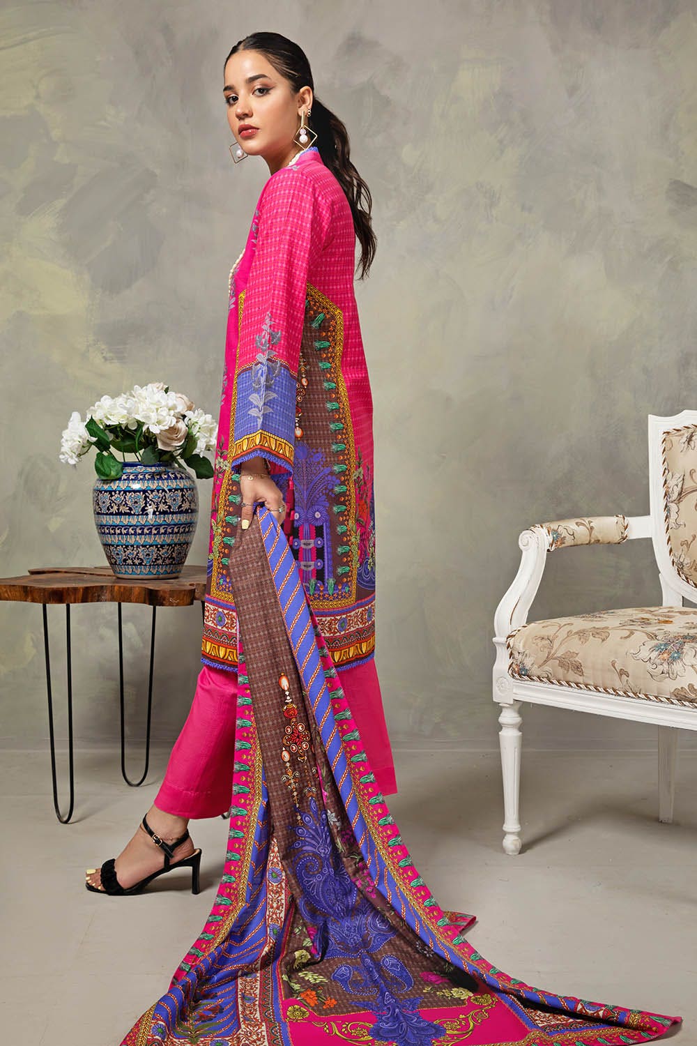 Gul Ahmed 3PC Khaddar Printed Stitched Suit WNS-12073 B