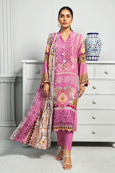 Gul Ahmed 3PC Stitched Linen Digital Printed Shawl Suit WNS-12091