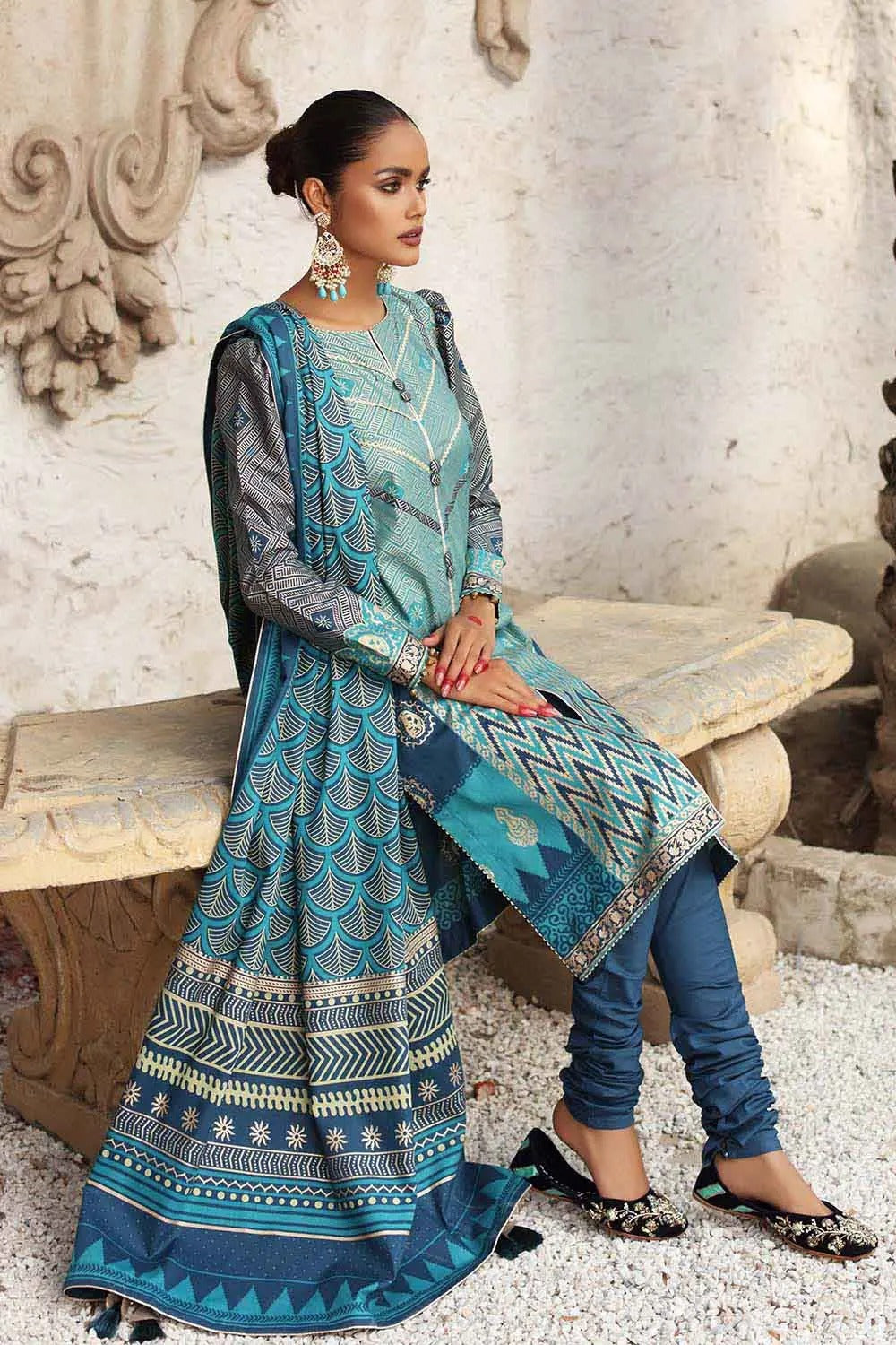 Gul Ahmed 3PC Unstitched Winter Cotton Suit WS-12002 A
