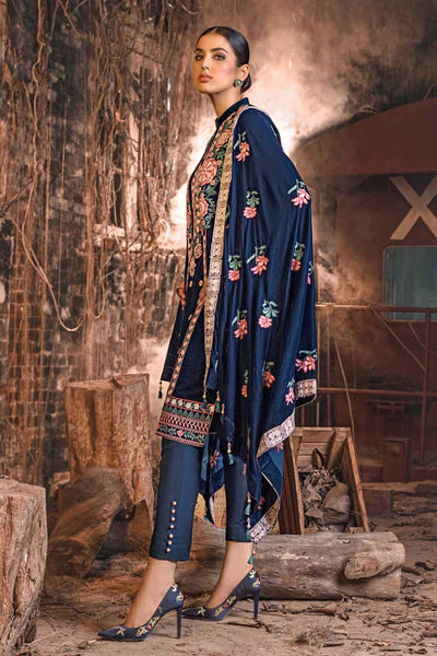 Gul Ahmed 3PC Unstitched Velvet Embroidered Suit WV-12002