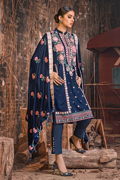 Gul Ahmed 3PC Unstitched Velvet Embroidered Suit WV-12002