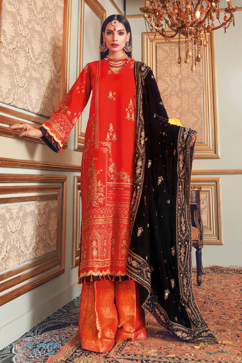 Gul Ahmed Maahru Collection Hand Embroidered 3PC Suit PRW-06