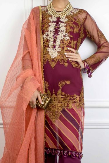 SANA SAFINAZ Muzlin Luxury Collection 3 Piece Unstitched Ladies Lawn Suit M202-005B-CM