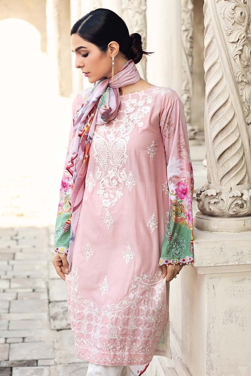 Gul Ahmed Ready to wear Printed with Silk Dupatta Stitched 3 Piece Suit SSM-13-ST