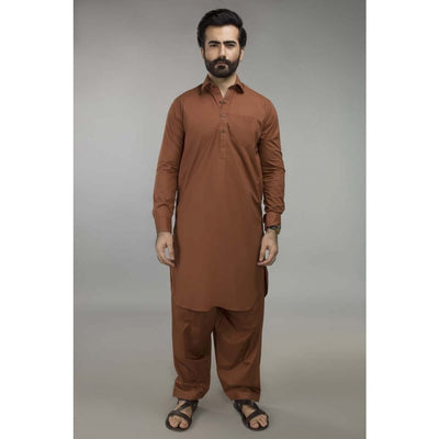 Gul Ahmed Ready to Wear Regular Fit Poly Viscose Rust Stitched Shalwar Kameez SKP-621